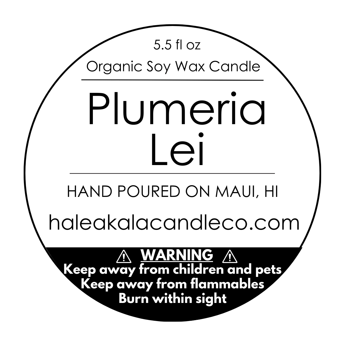 "Plumeria Lei" Candle (mildly floral)